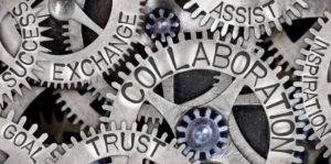 Cog Wheels with Collaboration and Trust Words